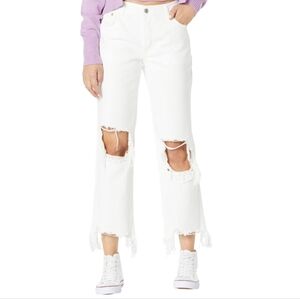 NWT Free People Ankle Distressed Jeans In Chalk White Size Women's 25